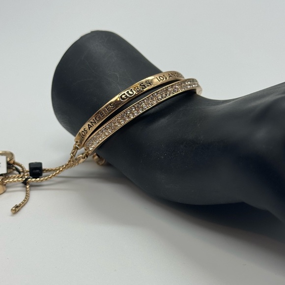 Guess Cuff Slider Bracelet Set of 2 in Gold - Picture 4 of 11